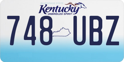 KY license plate 748UBZ