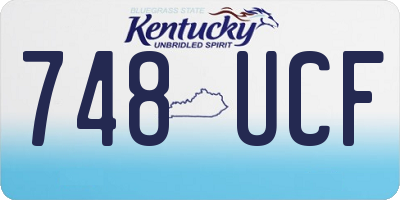 KY license plate 748UCF
