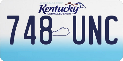 KY license plate 748UNC