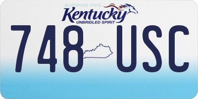 KY license plate 748USC