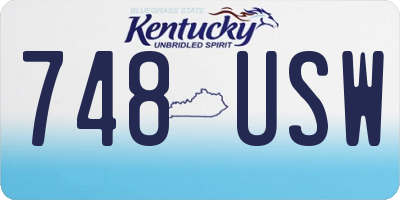 KY license plate 748USW