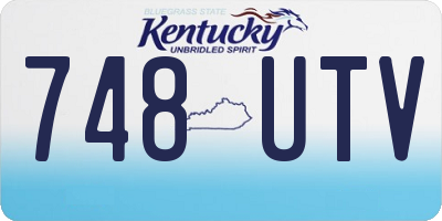 KY license plate 748UTV