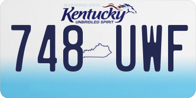 KY license plate 748UWF