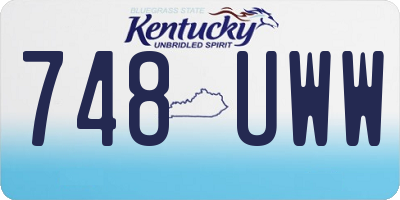 KY license plate 748UWW