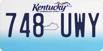 KY license plate 748UWY