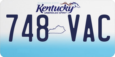 KY license plate 748VAC