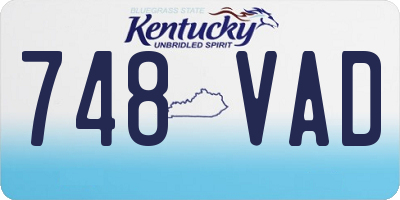 KY license plate 748VAD
