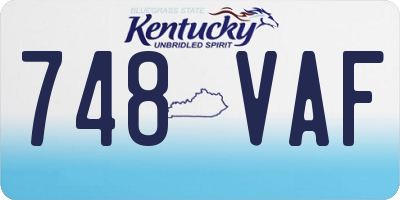 KY license plate 748VAF