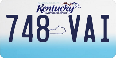 KY license plate 748VAI
