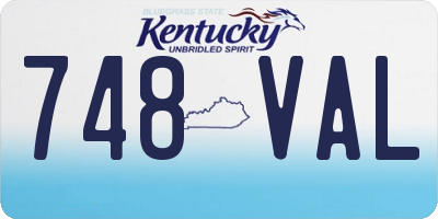 KY license plate 748VAL