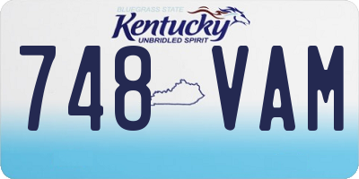 KY license plate 748VAM