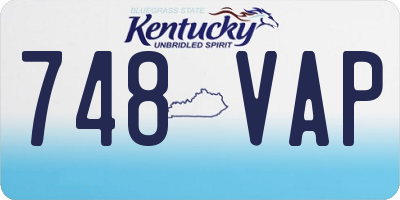 KY license plate 748VAP