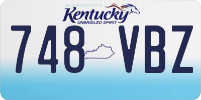 KY license plate 748VBZ