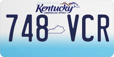 KY license plate 748VCR