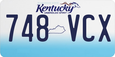 KY license plate 748VCX