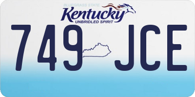 KY license plate 749JCE