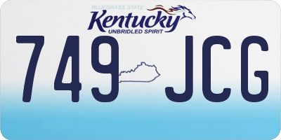 KY license plate 749JCG