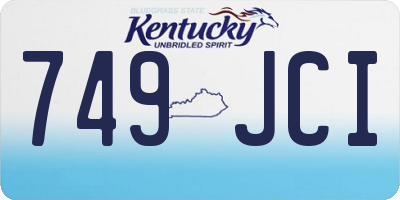 KY license plate 749JCI