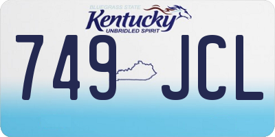 KY license plate 749JCL