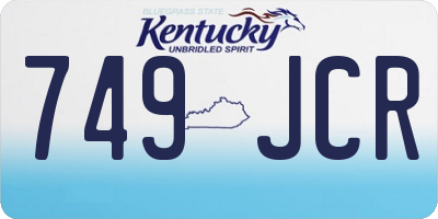 KY license plate 749JCR