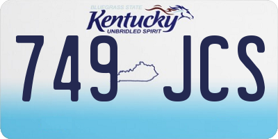 KY license plate 749JCS