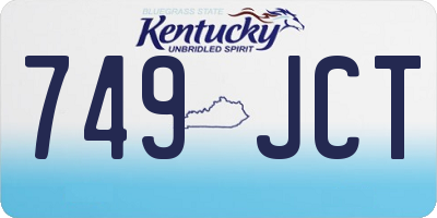 KY license plate 749JCT