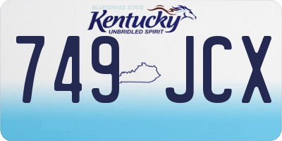 KY license plate 749JCX