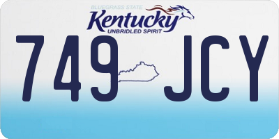 KY license plate 749JCY