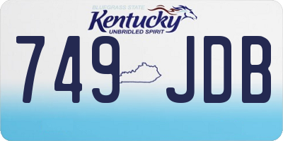 KY license plate 749JDB