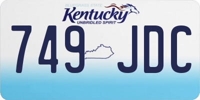 KY license plate 749JDC