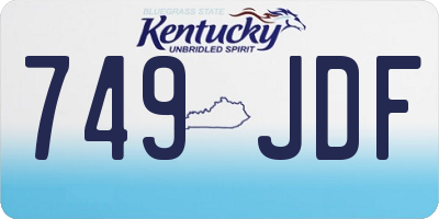 KY license plate 749JDF