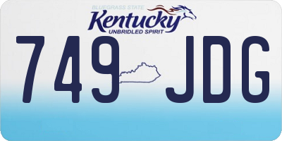KY license plate 749JDG