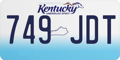 KY license plate 749JDT