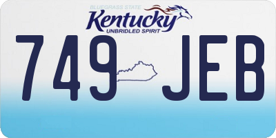 KY license plate 749JEB