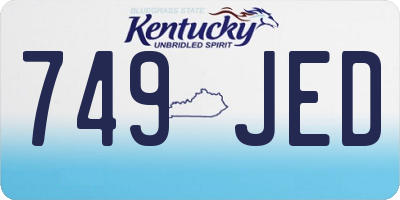 KY license plate 749JED