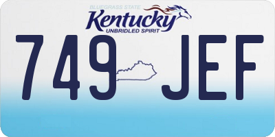 KY license plate 749JEF