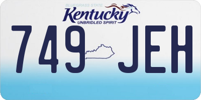 KY license plate 749JEH