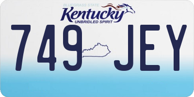 KY license plate 749JEY
