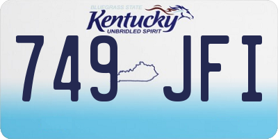 KY license plate 749JFI