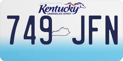 KY license plate 749JFN