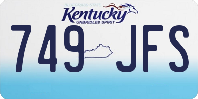 KY license plate 749JFS