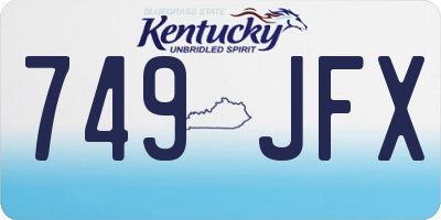 KY license plate 749JFX