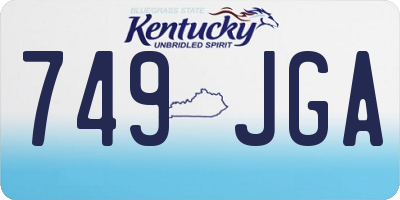 KY license plate 749JGA
