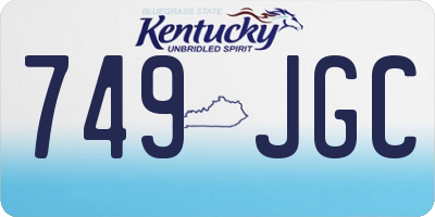 KY license plate 749JGC