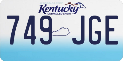 KY license plate 749JGE