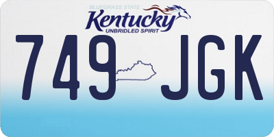 KY license plate 749JGK
