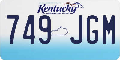 KY license plate 749JGM