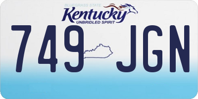 KY license plate 749JGN