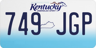 KY license plate 749JGP