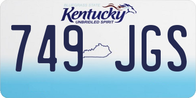 KY license plate 749JGS